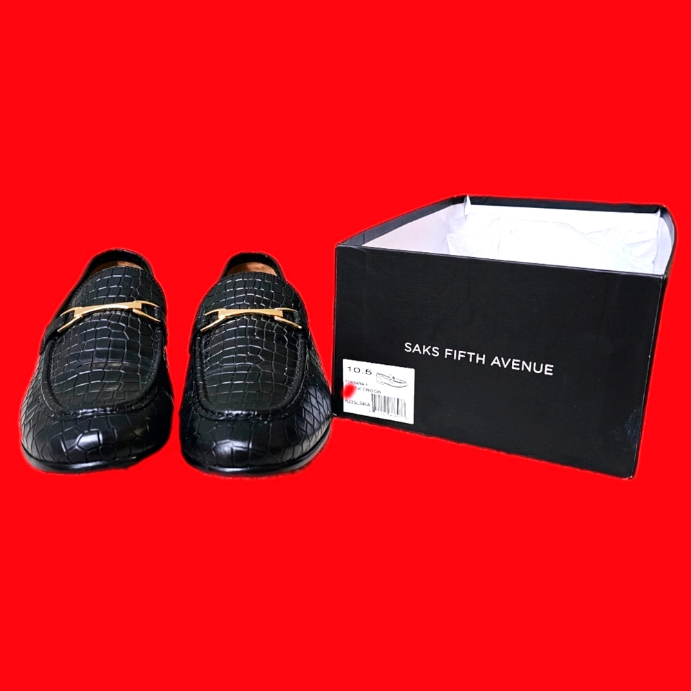 Saks Fifth AvenueFerrara Croc-Embossed Leather Bit Loafers